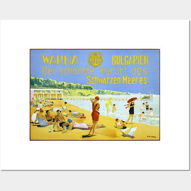 Vintage Travel Poster Varna Bulgaria Wall Art by vintagetreasure